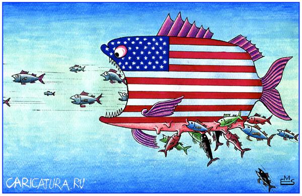 Карикатура "Рыба-страна", Махмуд Эшонкулов