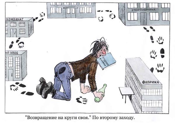 Карикатура "Возвращение на круги своя", Борис Гайворонский