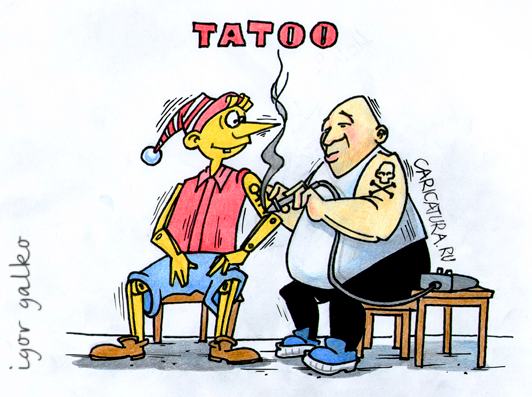 Карикатура "Татуировка", Игорь Галко