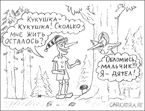 Карикатура "Ошибка Буратино", Гарри Польский