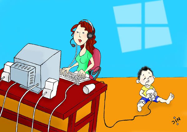 Карикатура "Искусство воспитания в эпоху Hi-Tech", Behzad Ghafarizadeh