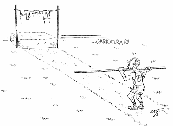 Карикатура "Прыжок", Евгений Гречко