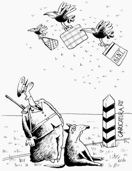 Карикатура "Грачи улетели", Виктор Иноземцев