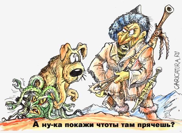 Карикатура "Медуза-горгона или портрет жены художника", Бауржан Избасаров