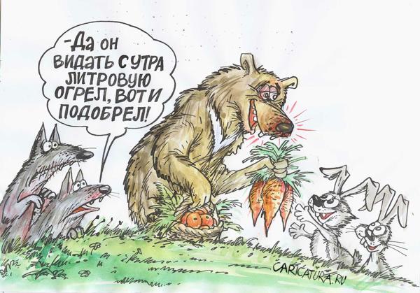 Карикатура "Подобрел", Бауржан Избасаров