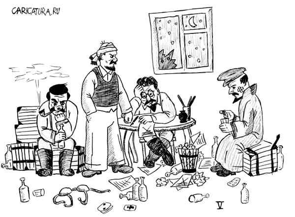 Карикатура "Похмелье", Дмитрий Катаев