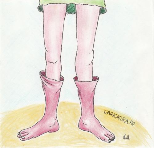 Карикатура "Хорошая обувь как продолжение ног", Николай Кинчаров