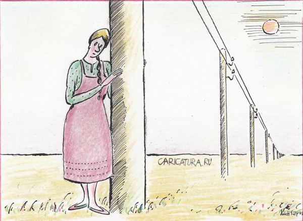 Карикатура "Протянули, наконец-то, к нам в деревню Интернет", Николай Кинчаров