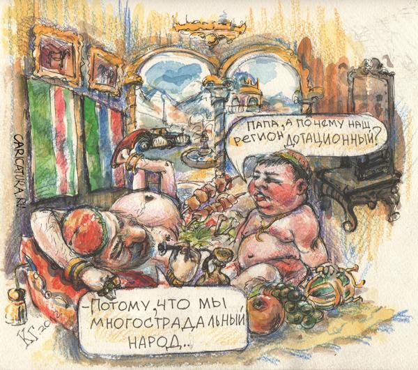 Карикатура "Многострадальный народ", Георгий Ключник