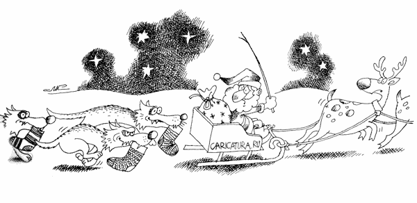 Карикатура "Даешь подарки!", Константин Мошкин