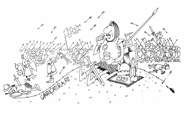 Карикатура "Перерыв на обед", Константин Мошкин