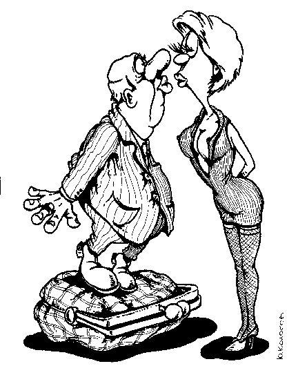 Карикатура "Подставка для поцелуев", Юрий Колосов
