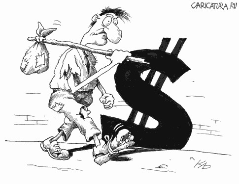 Карикатура "Dollar", Серик Кульмешкенов