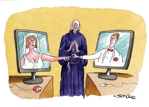 Карикатура "Виртуальный брак", Серик Кульмешкенов