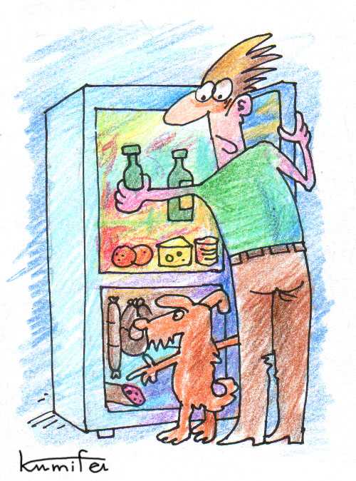 Карикатура "Семейный холодильник", Эдуард Березовой
