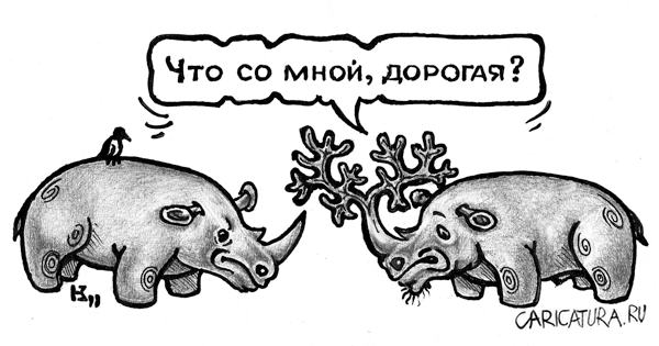 Карикатура "Носорогоносец", Михаил Кузьмин