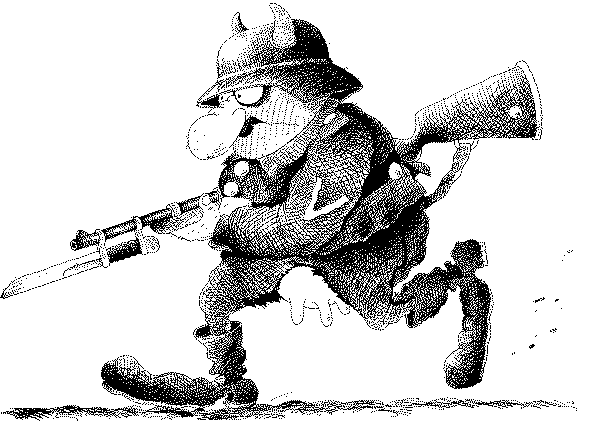 Карикатура "Боец", Михаил Ларичев