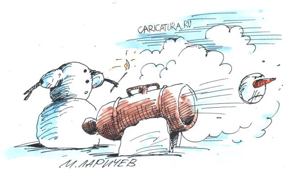 Карикатура "Пушка", Михаил Ларичев