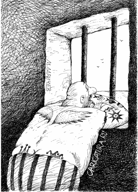 Карикатура "За решеткой", Михаил Ларичев
