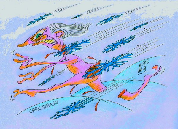 Карикатура "А снег идет...", Андрей Лупин