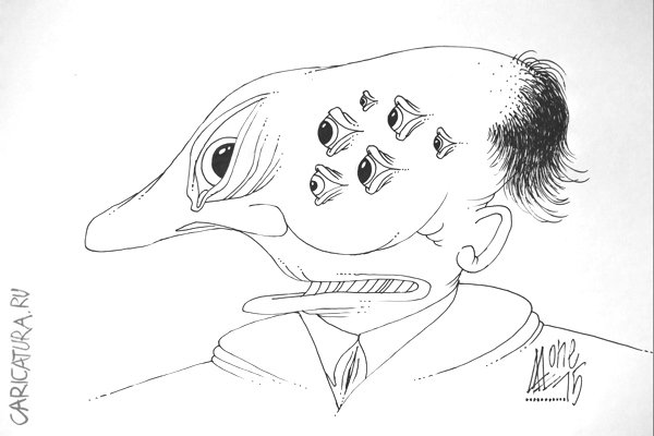 Карикатура "В очередь...", Андрей Лупин