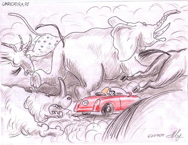 Карикатура "На трассе", Михаил Марченков