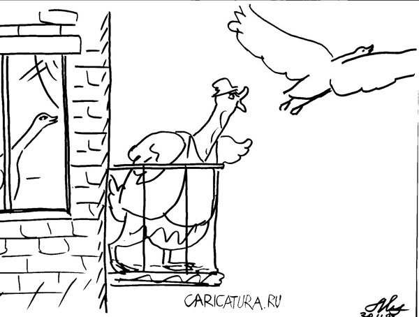 Карикатура "Он умеет летать", Михаил Марченков
