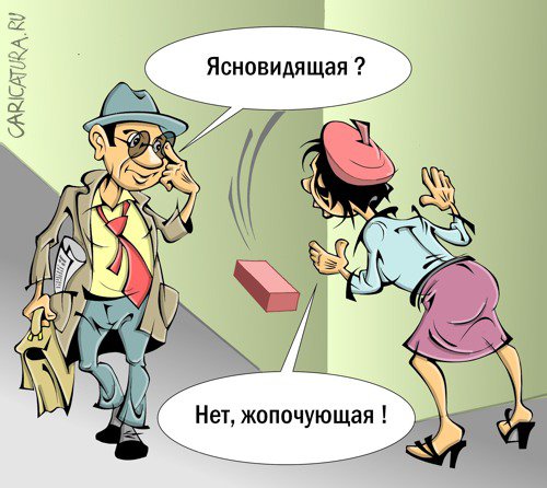 Карикатура "Упал кирпич", Виталий Маслов