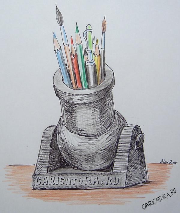 Карикатура "Мортира", Александр Матис