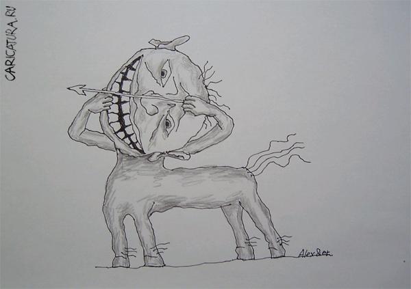 Карикатура "Натянутая улыбка", Александр Матис