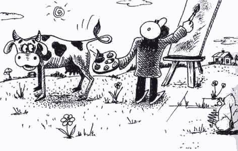 Карикатура "Корова", Александр Мажуга