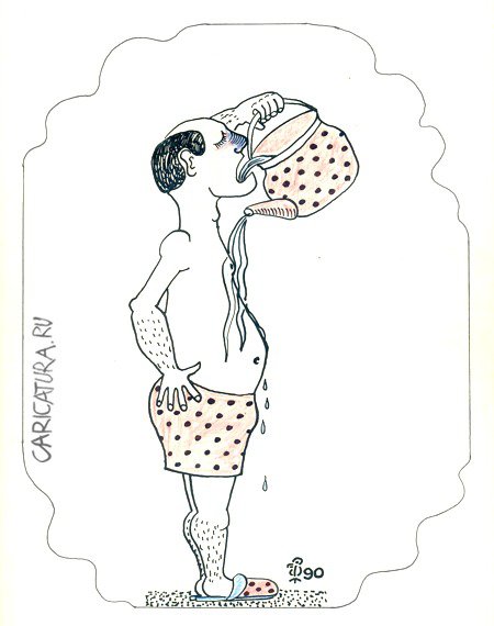 Карикатура "После пьянки", Вяч Минаев