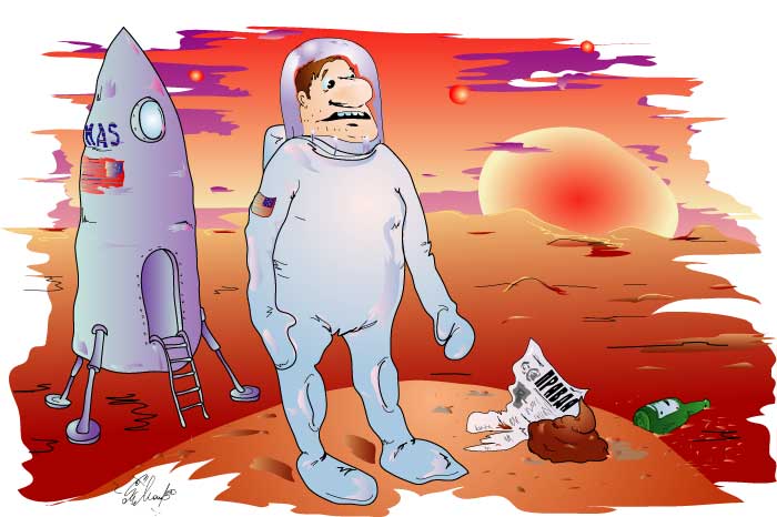 Карикатура "На Марсе", Алексей Молчанов