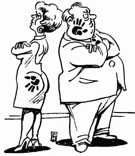 Карикатура "Общение жестами", Александр Никитин