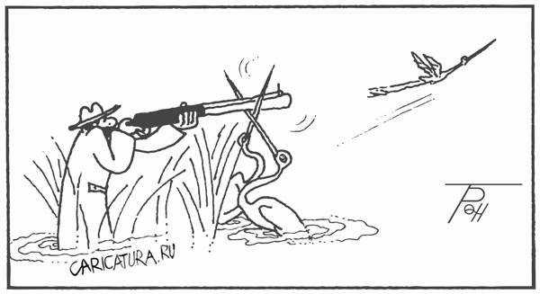 Карикатура "Охота", Фам Ван Ты