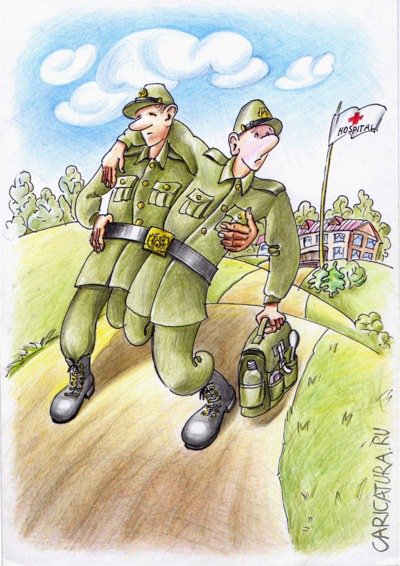 Карикатура "Солдаты", Николай Попов