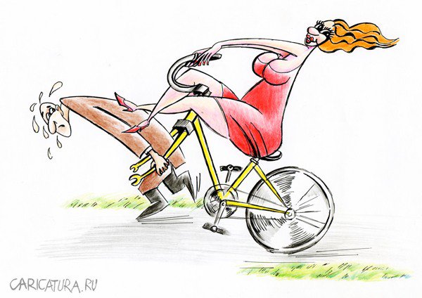 Карикатура "Велосипед", Николай Попов