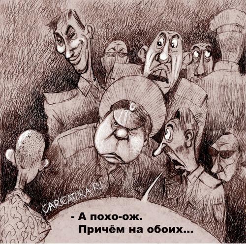 Карикатура "Новобранец Медведопутов", Александр Попов