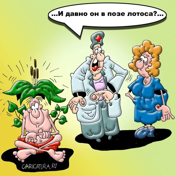 Карикатура "Поза лотоса", Вячеслав Потапов