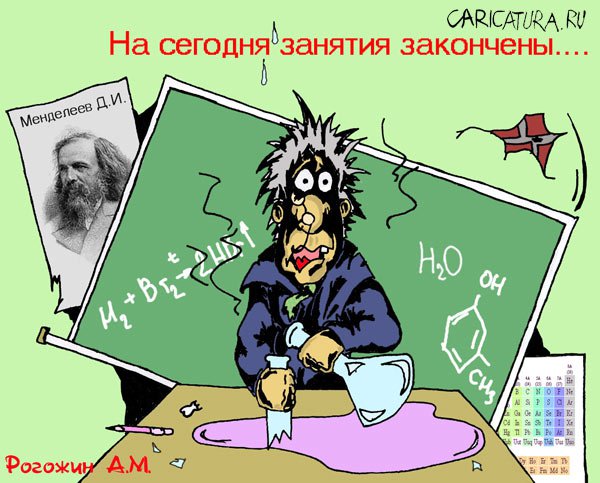 Карикатура "Занятия окончены", Алексей Рогожин