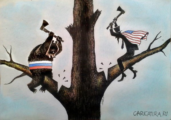 Карикатура "Баланс мира", Сабит Курманбеков