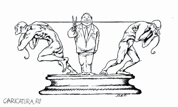 Карикатура "Тендерный конкурс", Сабит Курманбеков