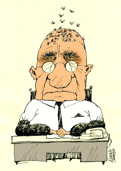 Карикатура "Заседатель", Евгений Самойлов