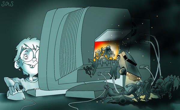 Карикатура "Битва", Сергей Самсонов
