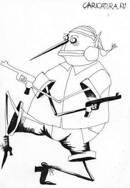 Карикатура "Бурпистол", Марат Самсонов