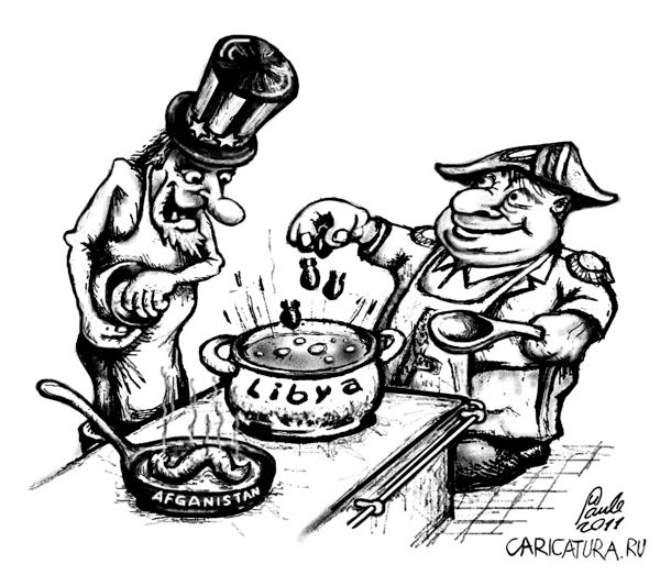 Карикатура "Шеф-повара восточной кухни", Uldis Saulitis