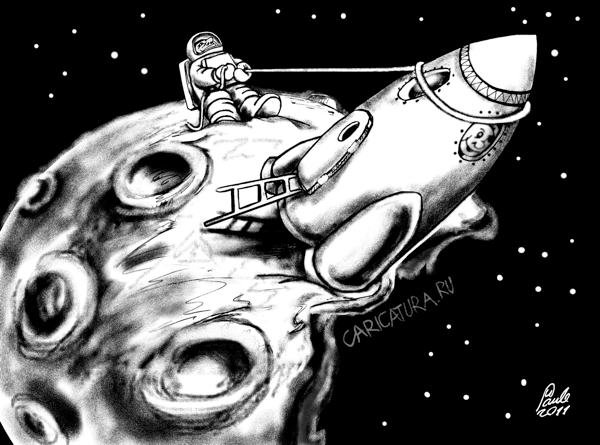 Карикатура "Убывающая луна", Uldis Saulitis