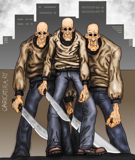 Карикатура "Три богатыря", Иван Щербинин