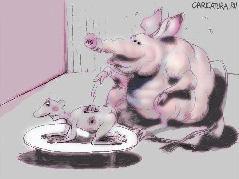Карикатура "Страшный розовый сон", Владимир Шанин