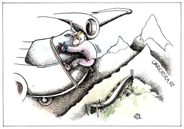 Карикатура "Полет", Андрей Шишкин